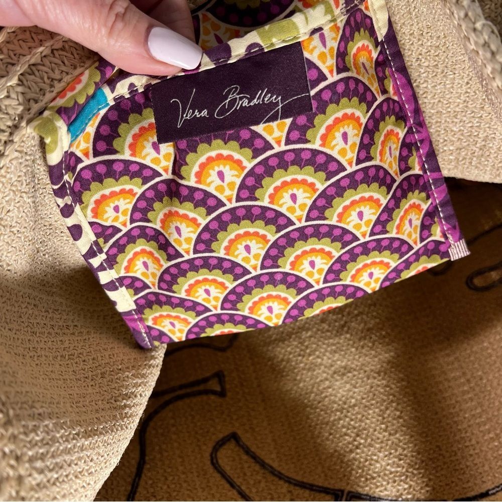 Vera Bradley Tote Purse Shoulder Bag Plum Crazy Crab - Picture 7 of 12